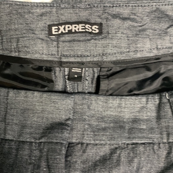 Express Pleat Front Black/ Grayish Shorts - Picture 9 of 12